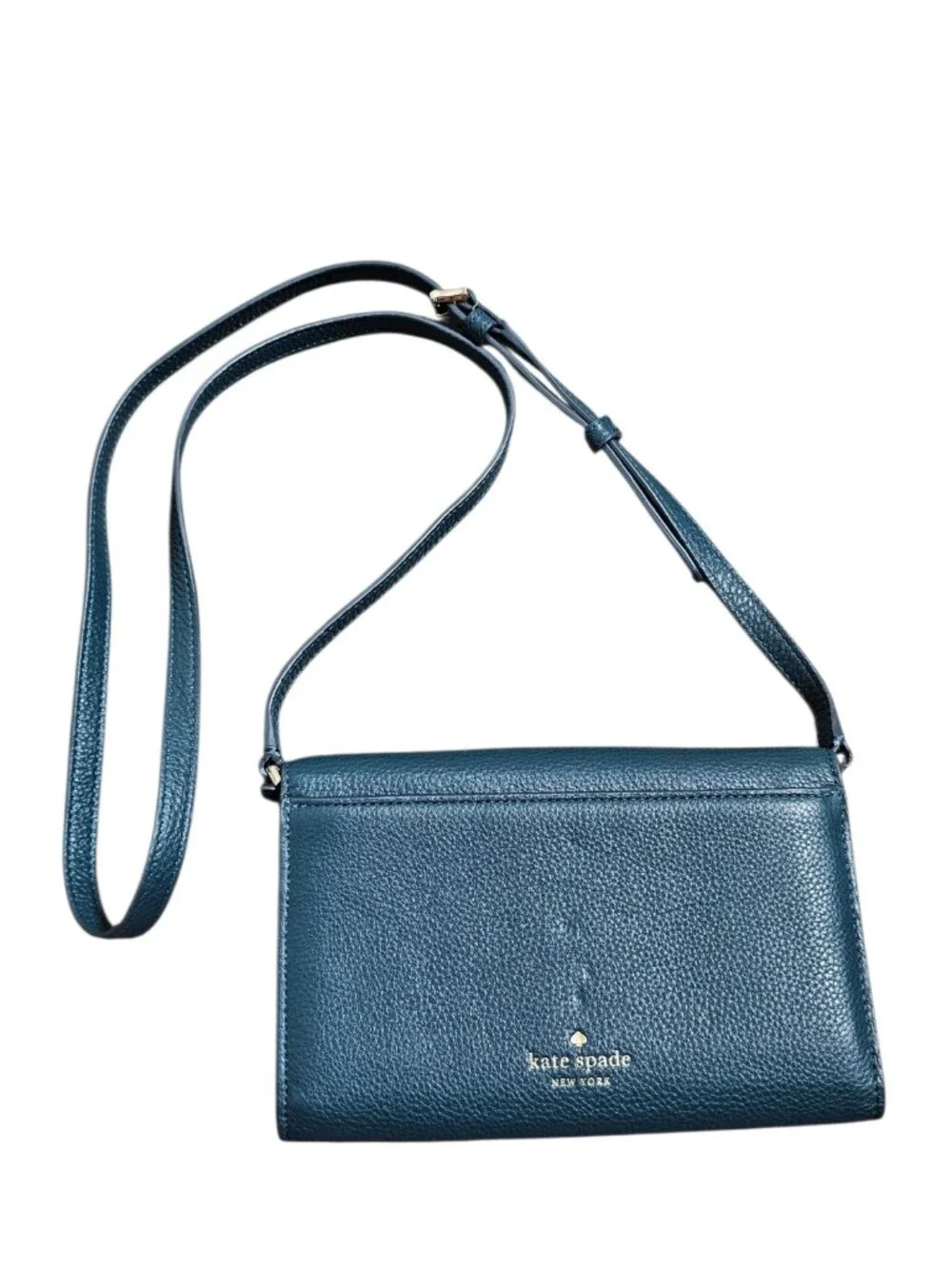 Kate Spade Small Teal Blue Leather Crossbody Bag